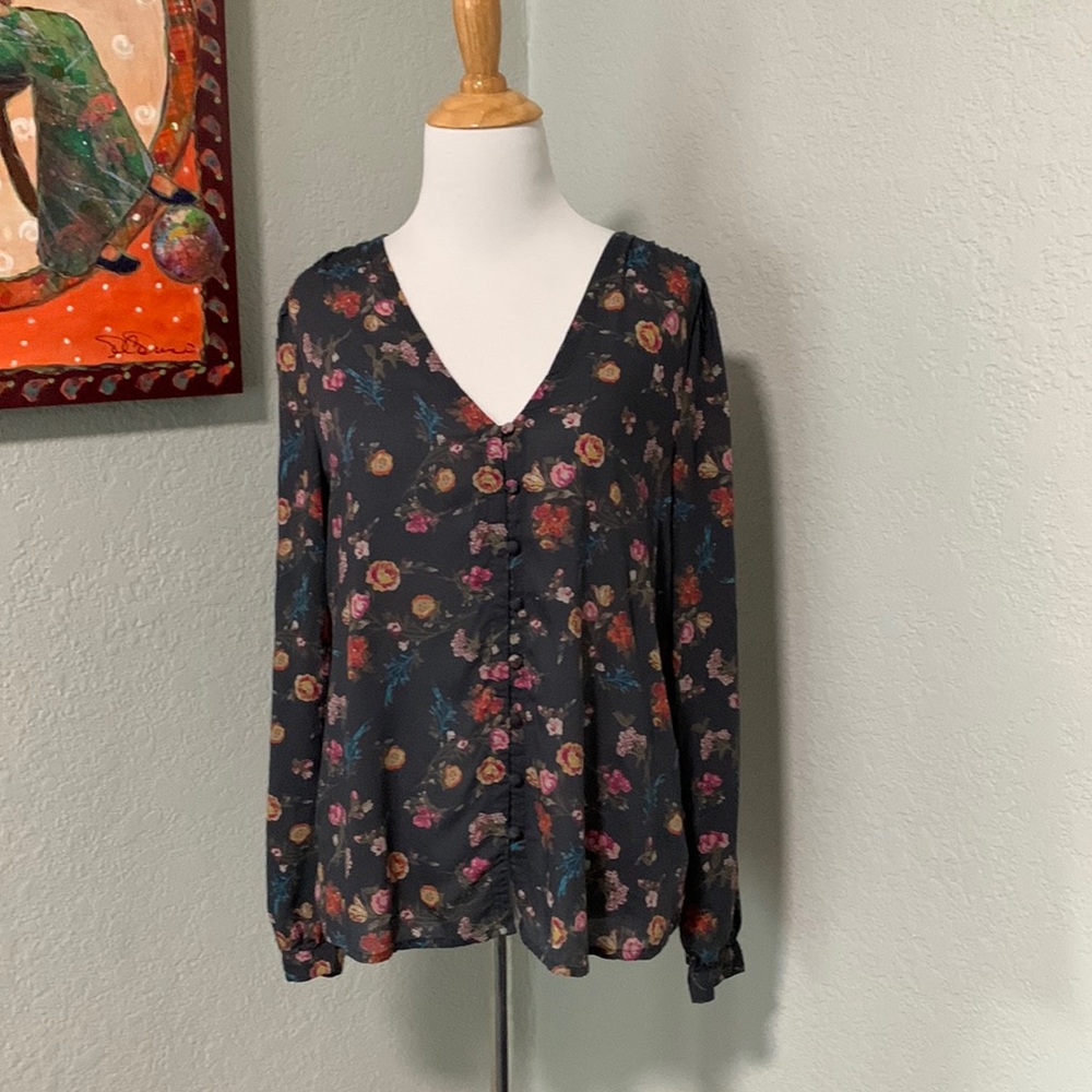 Lucky Brand floral blouse size small EUC